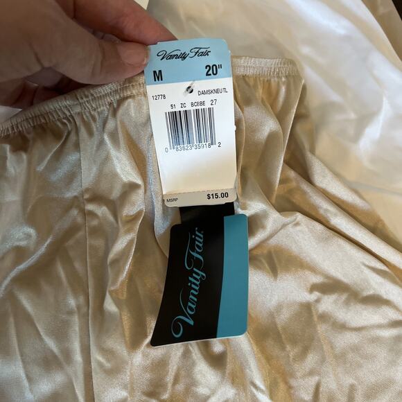 3 NWT Vanity Fair Under Pettipants M Nylon Slip Shorts Lace Bloomers 20” 12-778 - Picture 2 of 5